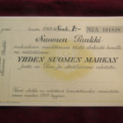 Yhden Suomen markan shekki. Suomen Pankki. 1918 - pikkukuva 1