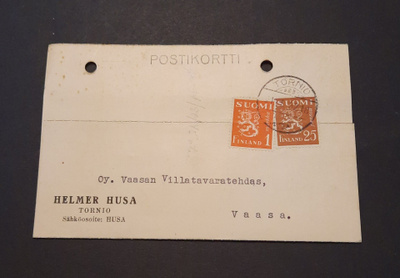 Tornio, Helmer Husa firmakirjekortti 21.1.1932