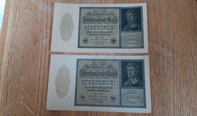 Vanha Saksan markka, 10 000 markan seteli
