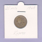 Kypros 25 Mils v.1968 KM#40 - pikkukuva 1
