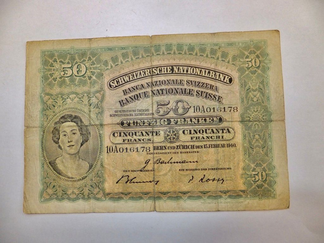Sveitsi Switzerland 50 francs 1940