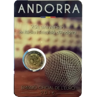 ** ANDORRA 2€ 2016 Radio & Television kortissa **