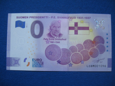 0-euron seteli: presidentti P. E. Svinhufvud 1931-1937