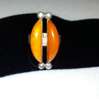 Vintage, Meripihka, sormus, Honey EGG YOLK Amber, - pikkukuva 1