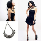 1715 .. Fashion Bib Choker Crystal Statement .. Kaulakoru - pikkukuva 3