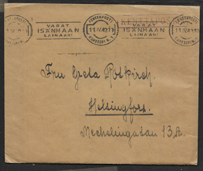 Kenttäposti - Kenttäpostia + KPK 1 11.4.1942