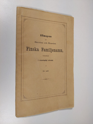 Carl Axel Gottlund : Allmogens uti Savolax och Karelen fi...