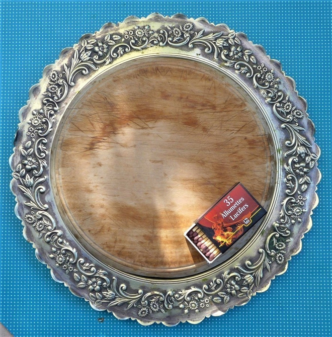 Lautanen LONDON Hopeoitu hieno vanha 29cm halk