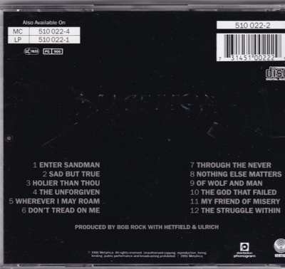 Metallica - Black Album - CD-levy