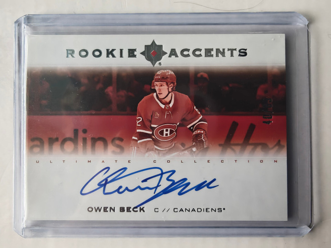 Owen Beck 2023-24 Ultimate Collection Rookie Accents /65
