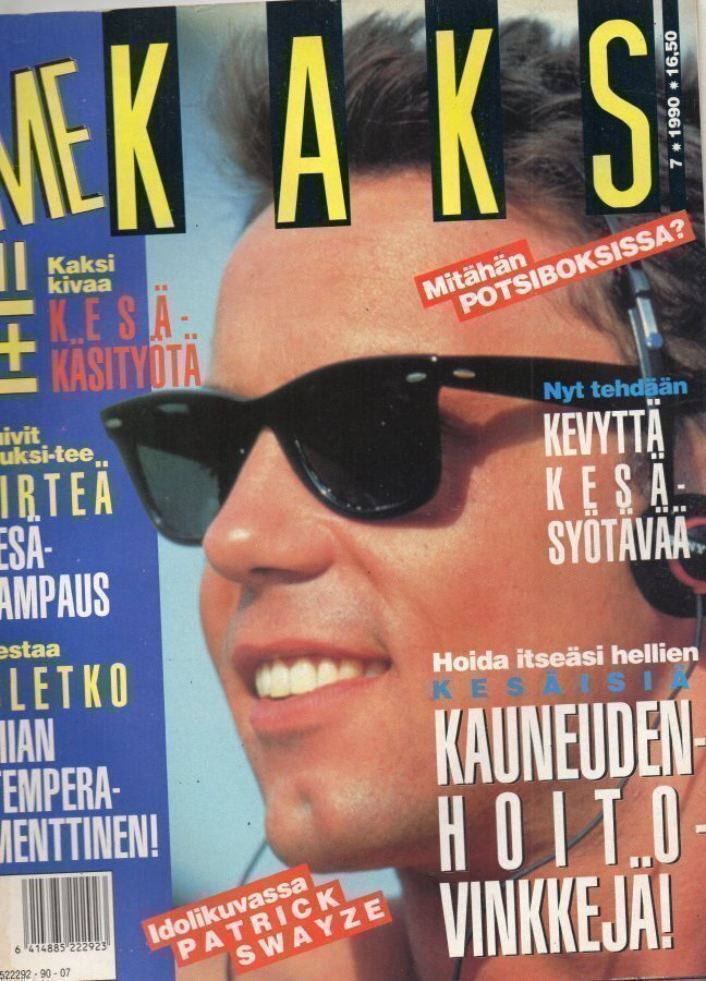 Me Kaks n:o 7 1990 Idolikuvassa  Patrick Swayze. Minun tari