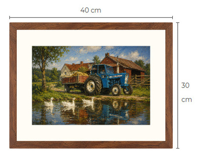 Uusi Ford 3000 traktori art print 30 cm x 40 cm