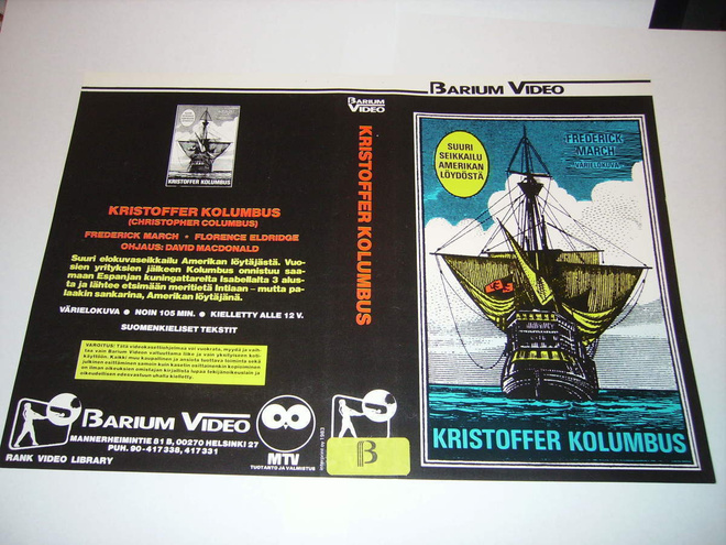 Vhs kansipaperi Fix - KRISTOFFER KOLUMBUS (Sis.postikulut)