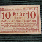 10 heller 1920. Linz. Itävalta-Austria. Hätäraha-Notgeld - pikkukuva 1