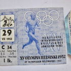 VANHA Pääsylippu Helsinki 1952 Olympia Jalkapallo 29.7.52 - pikkukuva 1