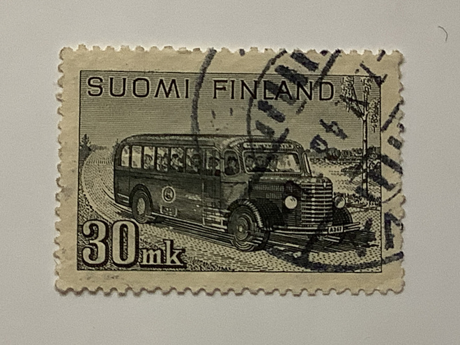 327 / 1947 M30 Linja-auto 30mk o leimattu