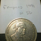 Mauritius 5 rupees 1991, km#56 - pikkukuva 2