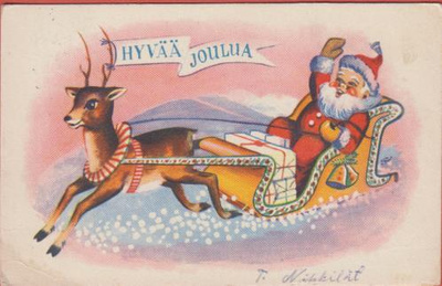 Olli Suomi Poro vetää pukinrekeä