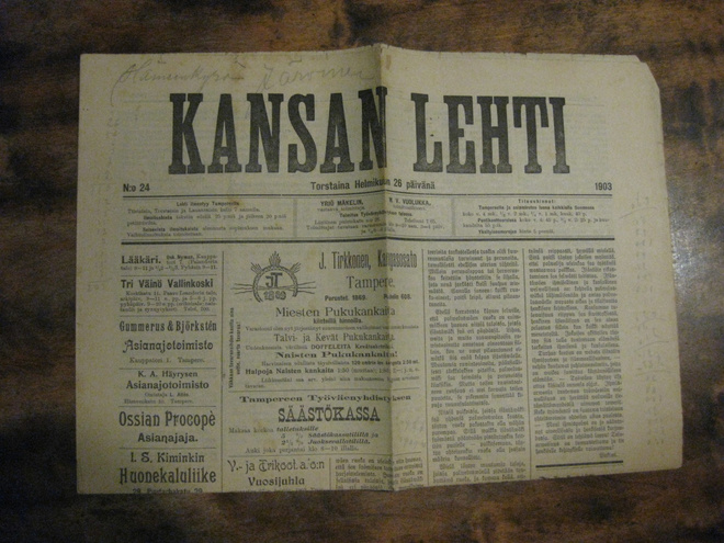 Sanomalehti : Kansan Lehti  2 kpl 1903-04