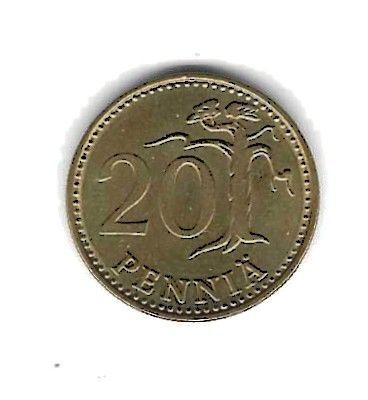 1989 20 PENNIÄ KOLIKKO KÄYTETTY