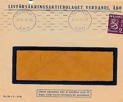 1936, Livförsäkringsaktiebolaget Verdandi, Åbo