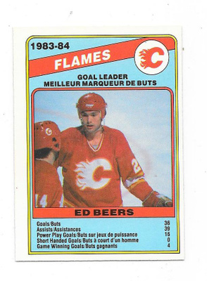 1984-85 OPC #354 Ed Beers , Calgary Flames