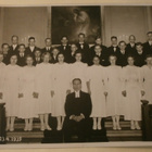 Kuusankoski 23.4.1939, rippilapset ja kirkkoherra, valokuva - pikkukuva 1