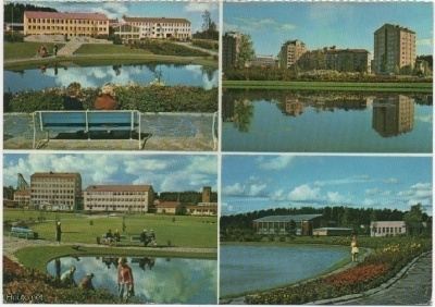 Lahti monikuva rakennuksia 60-luku
