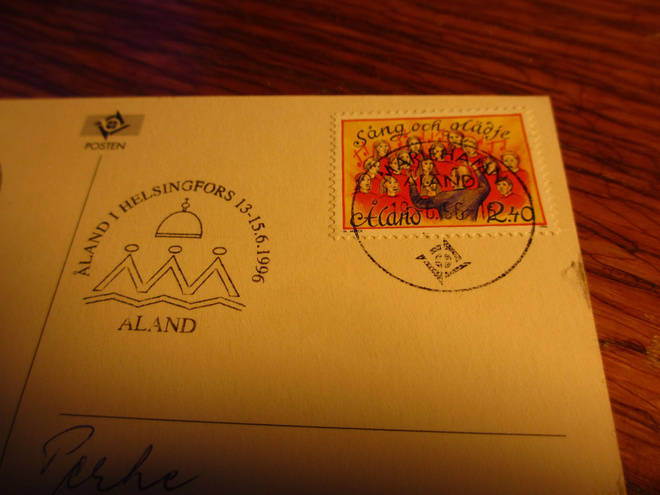 e - leima pk åland 1996 åland 2,40 sång och glädje l.loisto