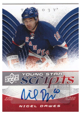 NICEL DAWES Rangers, 08-09 Trilogy Young Stars Scripts