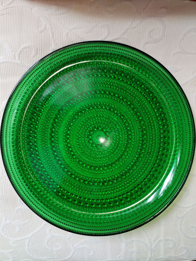 Iittala Kastehelmi vihreä iso lautanen 25 cm