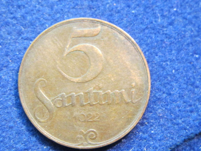 5 santimi 1922 Latvia