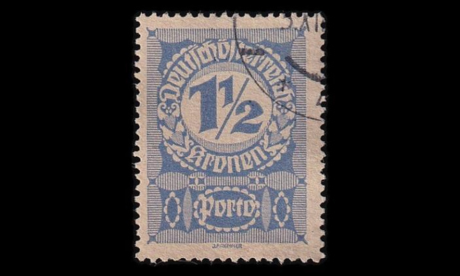 Itävalta P_85y o Porto 1½ Kr harm.pap (1920)