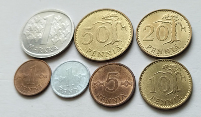 1 p - 1 mk, circ+unc v. 1969