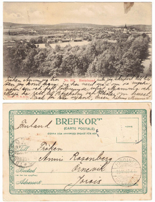 Vanha kortti, Ruotsi, Härnösand, vuodelta 1902