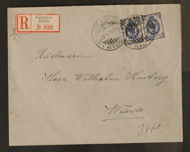 # 23697 # R-Savonlinna kirje Vaasa - 1903