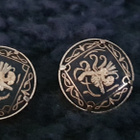 Vintage Round Damascene Cufflinks / pyöreät Kalvosinnapit - pikkukuva 4