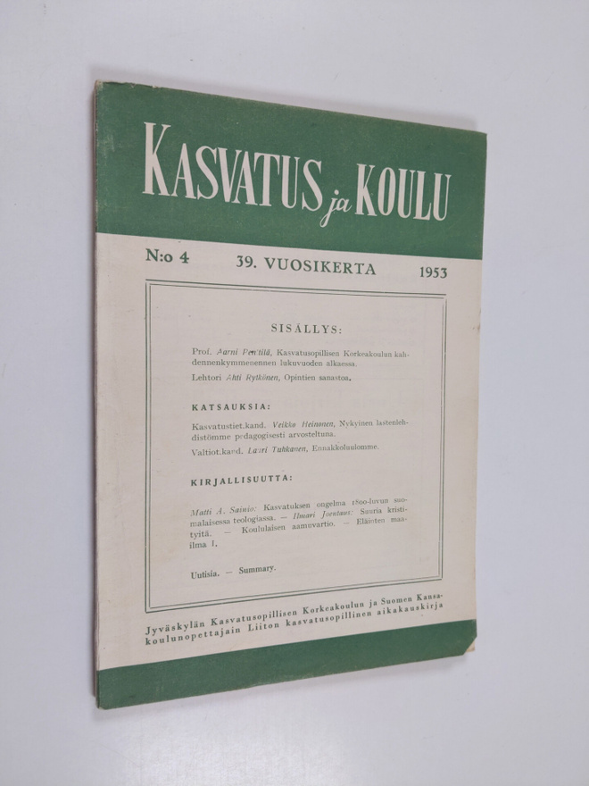 Kasvatus ja koulu 4/1953