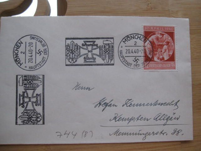 Deutsches Reich, Adolf Hitlerin syntypäpäivä postimerkki 40