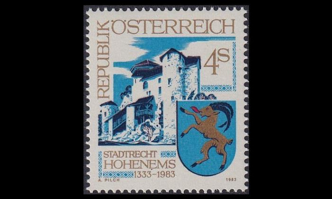 Itävalta 1741 ** Kaupunki Hohenems 550v (1983)