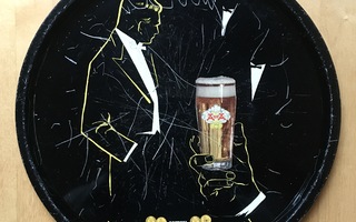 Aura olut peltitarjotin 1960-luvulta