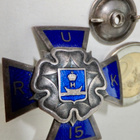 VANHA Kurssimerkki Risti RUK 15 Hopeaa 1929 - pikkukuva 1