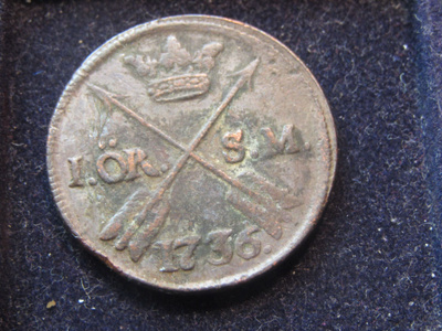 1 öre 1736. Ruotsi-Sweden
