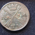 1 öre 1736. Ruotsi-Sweden - pikkukuva 1