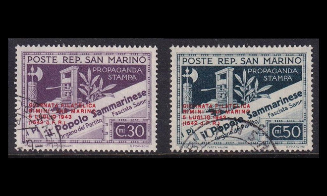 San Marino 269-70 o Postimerkin päivä (1943)