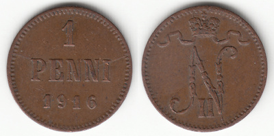 1 p 1916, ekan ykkösen jalka vajaa