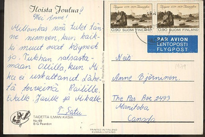 1979 Tampere pari lentokortilla Kanadaan