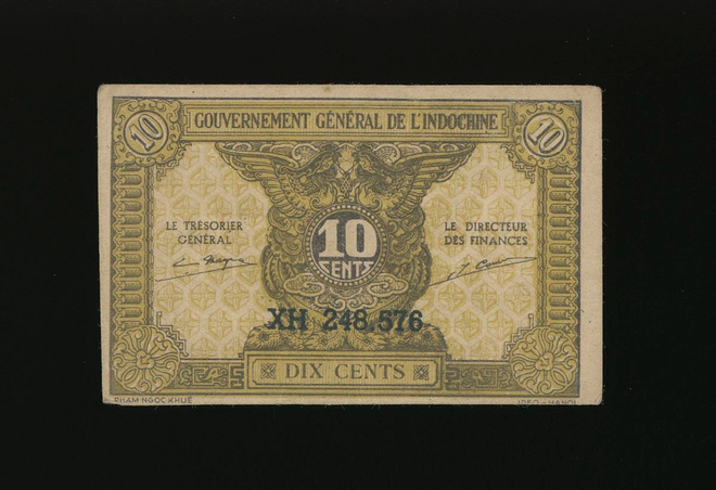 Ranskan Indokiina 10 Cents 1942 P89a, VF