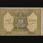 Ranskan Indokiina 10 Cents 1942 P89a, VF - pikkukuva 1