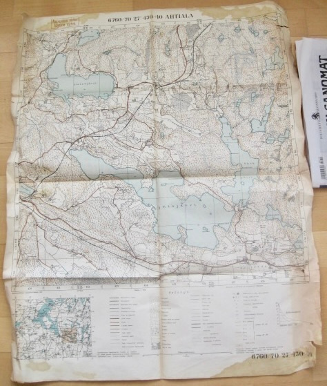 VANHA Armeijan Kartta Ahtiala Lahti 1940